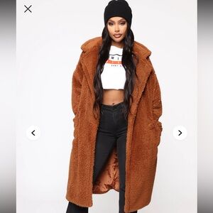 Fashion Nova Warm Tan Teddy Jacket